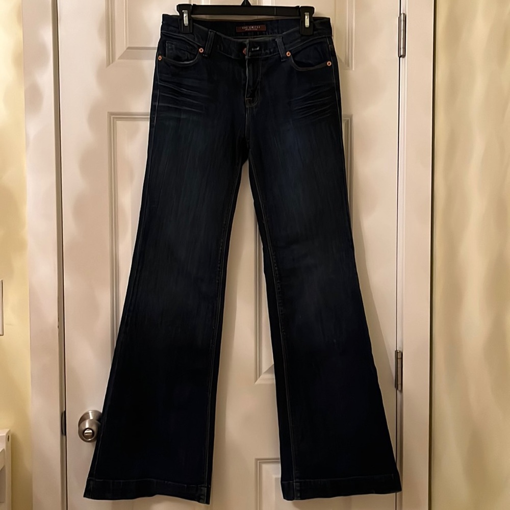 039 The Limited Low-Rise Dark Denim Wide Leg Jeans